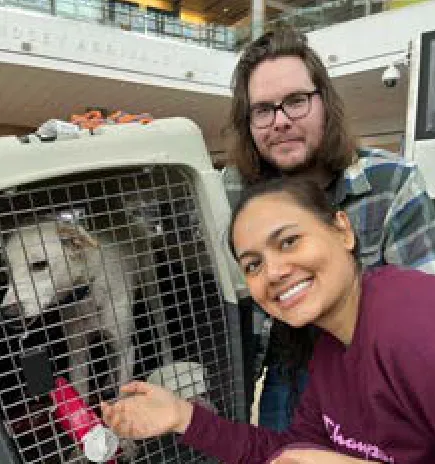 Babu, a SAFI rescue dog from India, with their family in Seattle, WA