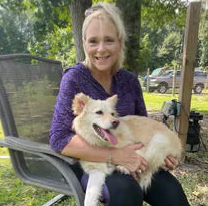 Funny, a SAFI rescue dog from India, with their family in North Carolina