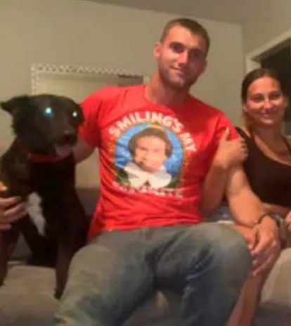 Kalu, a SAFI rescue dog from India, with their family in North Carolina