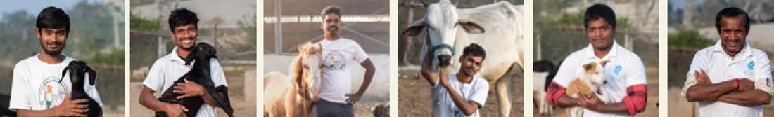 SAFI kennel assistants, cooks and ambulance drivers with shelter animals